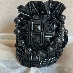 Lucite handmade statement mini bag bucket purse black